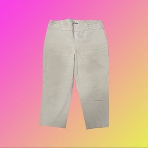 Beige crop stretchy work pants